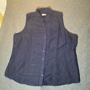 Cj Banks Black Sleeveless Button-down Men's 3x 540